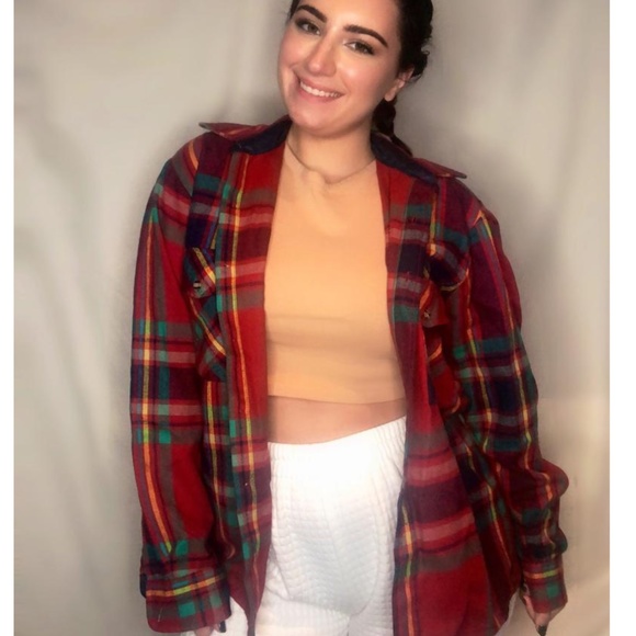 Red, Green and Yellow Plaid Flannel - Picture 1 of 3